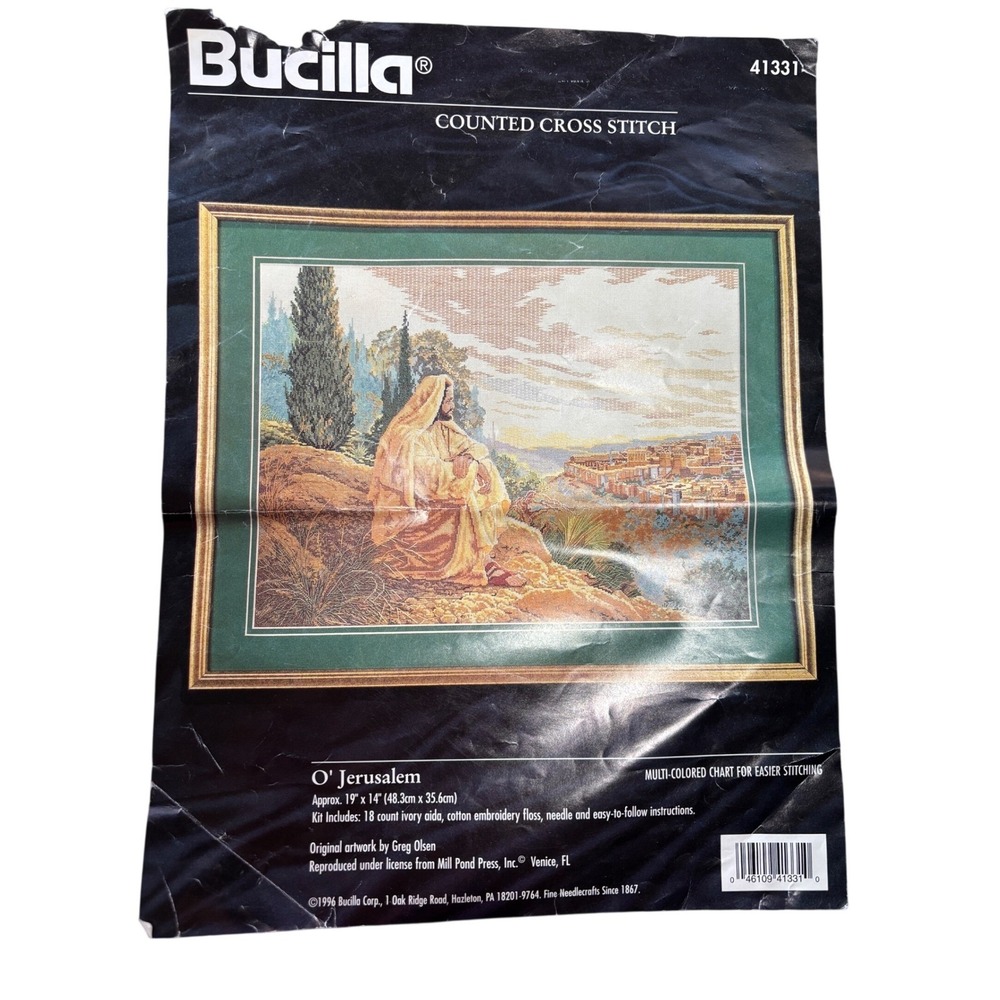 Bucilla O' Jerusalem Counted Cross Stitch Kit 41331 Greg Olsen Religious Vintage